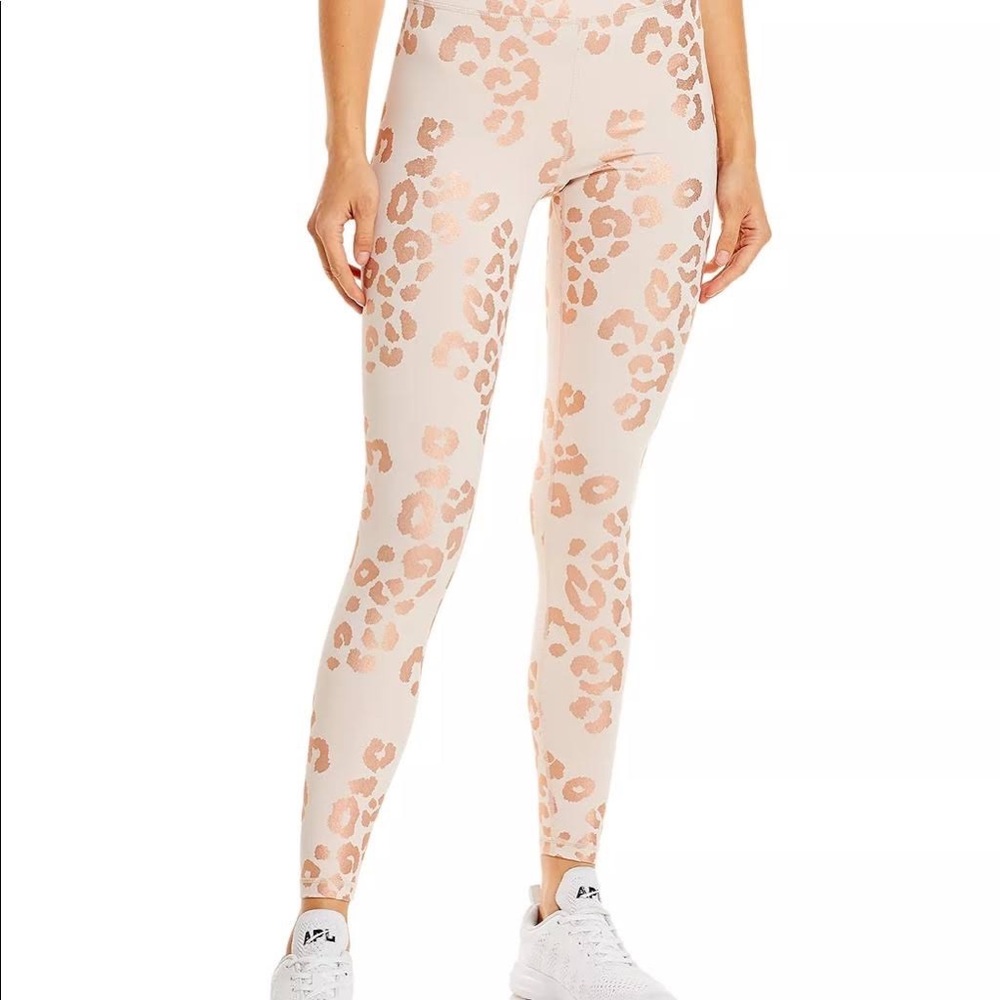 Spiritual Gangster light pink and gold leopard print legging💗🐆